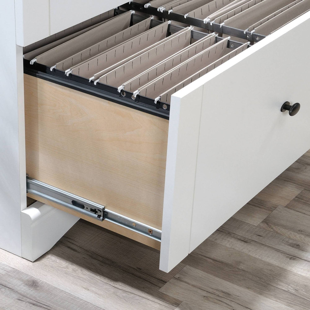 Soft White Engineered Wood Lateral Filing Cabinet Y229145