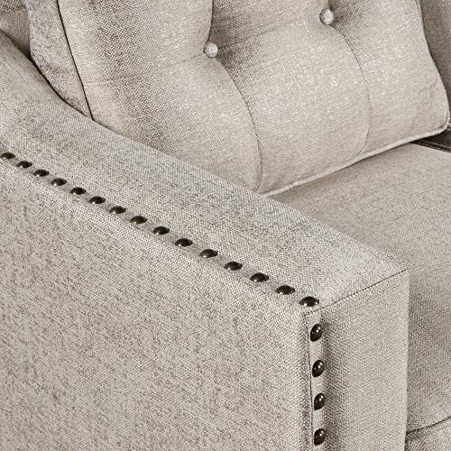 Gray 3-Piece Sofa Set with Tufted Cushions F4267