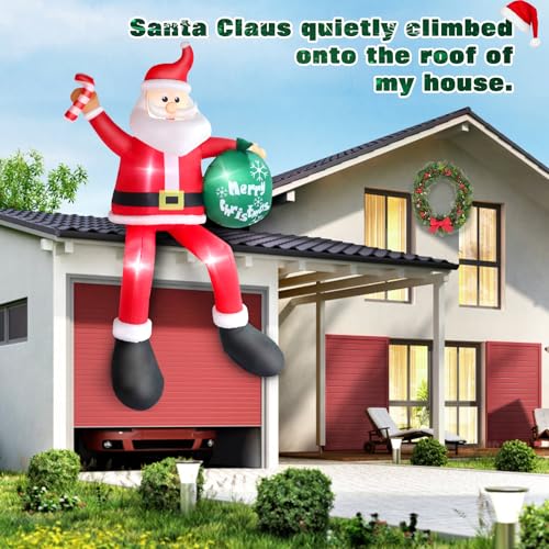 8 FT Blow Up Santa Claus with Gifts Bag Outdoor Decorations G728875