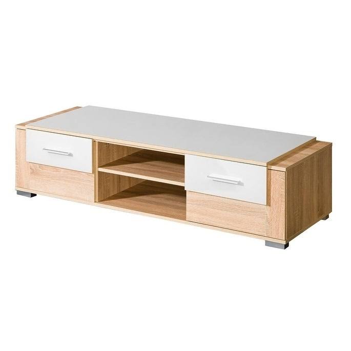Sonoma Oak White TV Stand A22161