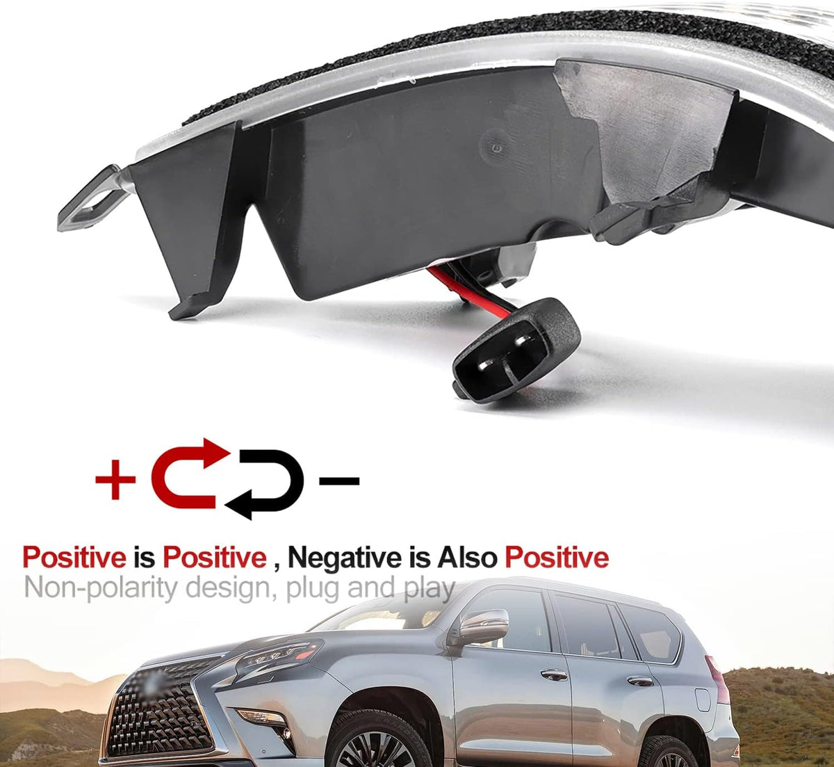 Clear Lens LED Turn Signal Mirror Lights Q38593