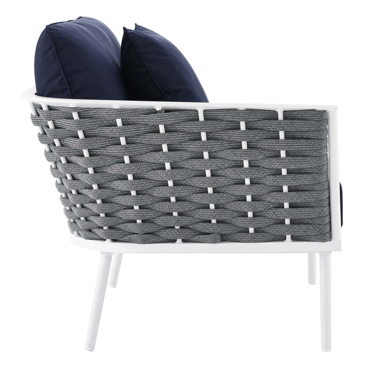 White Navy 9 Piece Aluminum Outdoor Sectional Sofa Set X231369