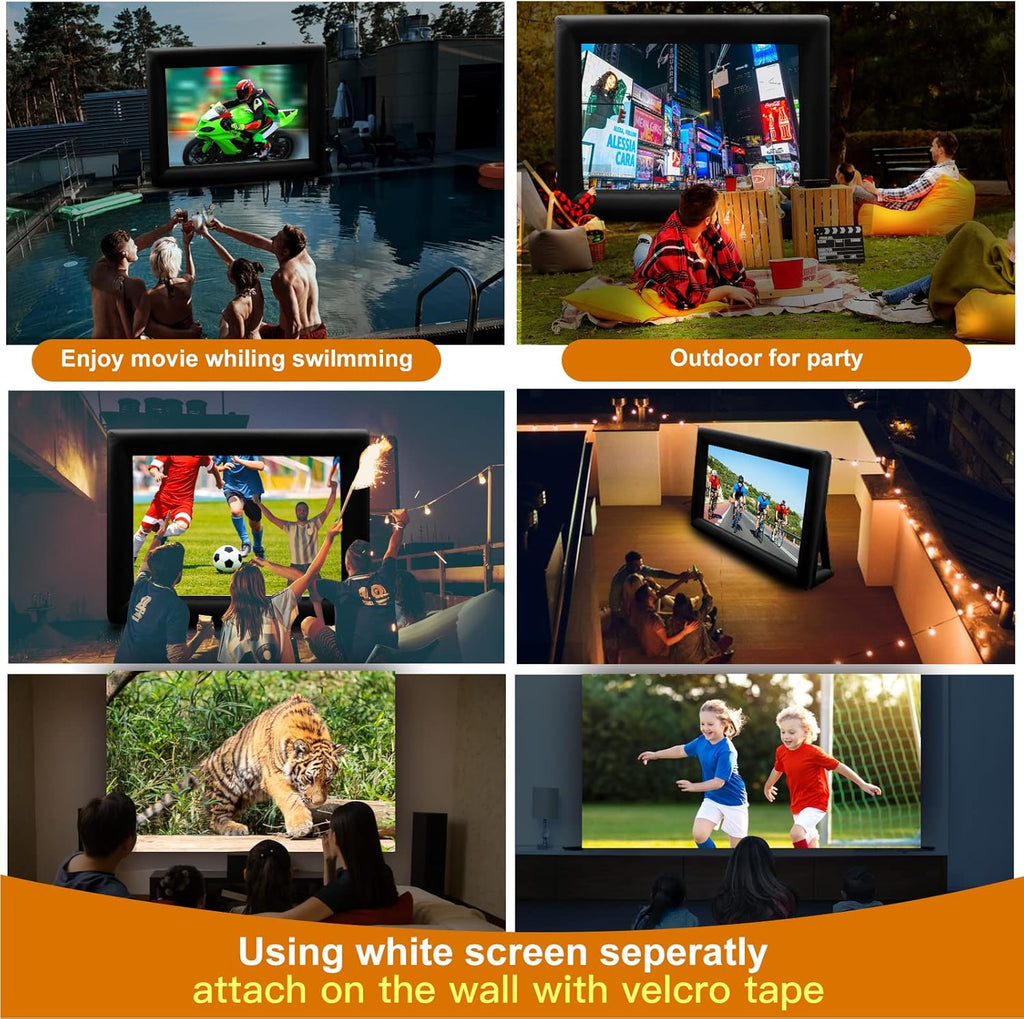 16.5FT Inflatable Outdoor Movie Screen with Air Blower and Carry Bag P1197