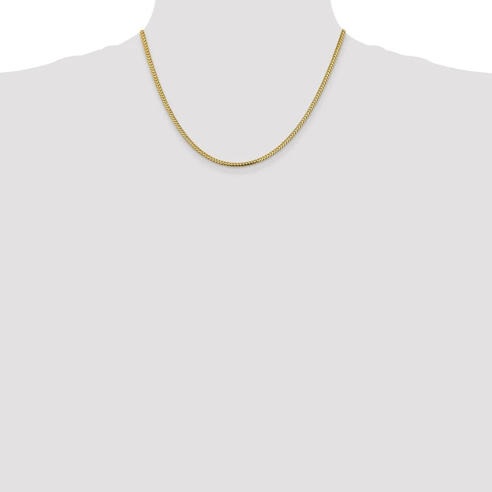 14kt Yellow Gold 2.3mm Franco Chain 18 inch Lobster Clasp Q492