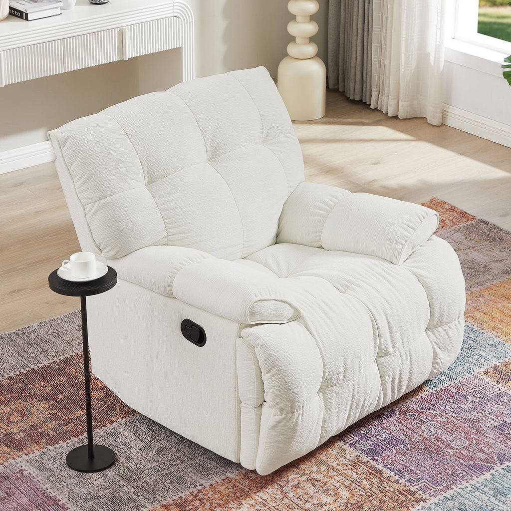 Cream Fabric Single Sofa Reclining Chair I43454