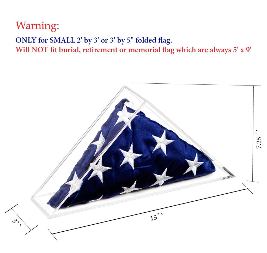 Clear Acrylic American Flag Display Case Wall Mount Z327