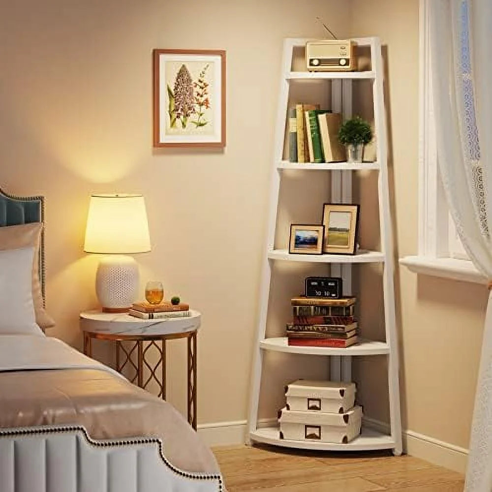 Gold 5 Tier Corner Bookshelf B3279