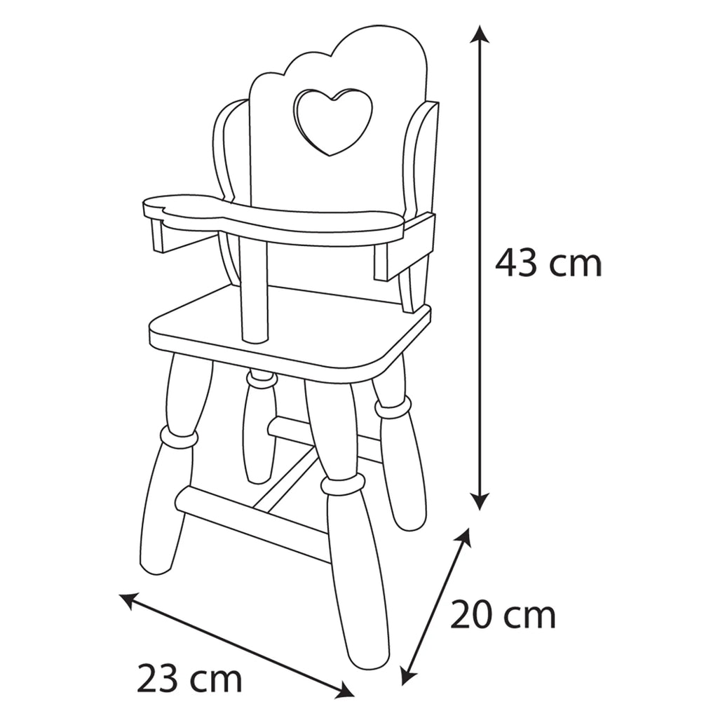 Pink Wooden Baby Doll High Chair C446096
