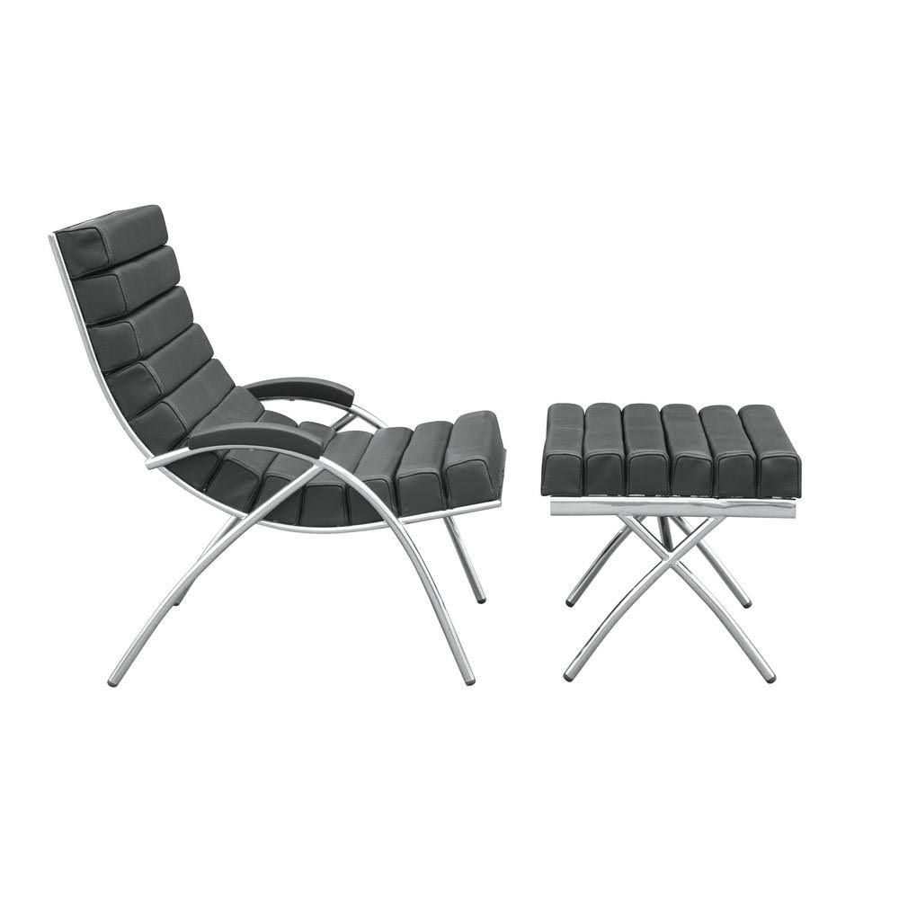 White Chair and Ottoman H1165