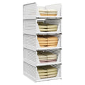 5 Pack Stackable Plastic Storage Basket Foldable Storage Bins K972