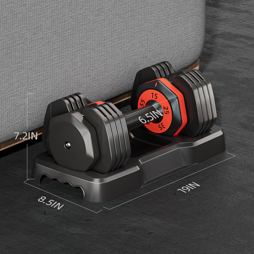 55LB Adjustable Dumbbell Set with Anti-Slip Handle Y58577