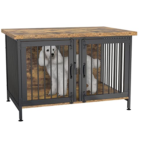 Black Double Dog Crate with Divider U936