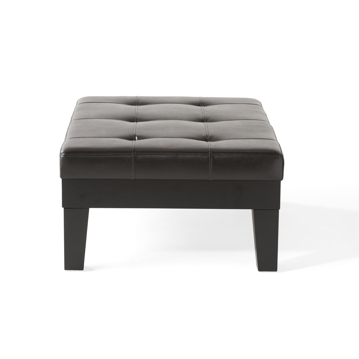 Dark Espresso Bonded Leather Storage Ottoman W310