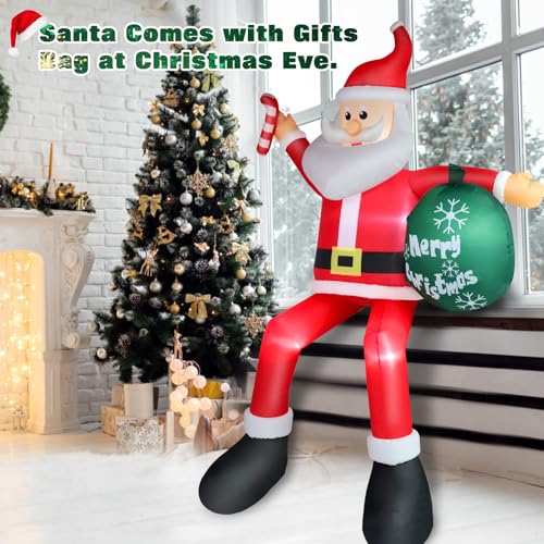 8 FT Blow Up Santa Claus with Gifts Bag Outdoor Decorations G728875