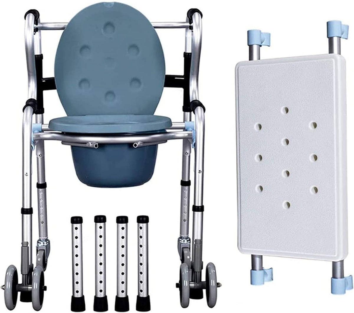 Mobile Wheeled Commode Chair with Brakes D786