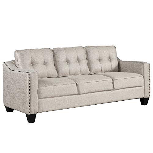 Gray 3-Piece Sofa Set with Tufted Cushions F4267