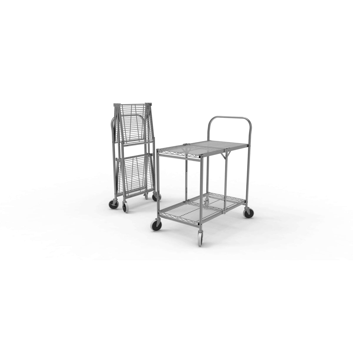 Two Shelf Collapsible Wire Utility Cart Z63058