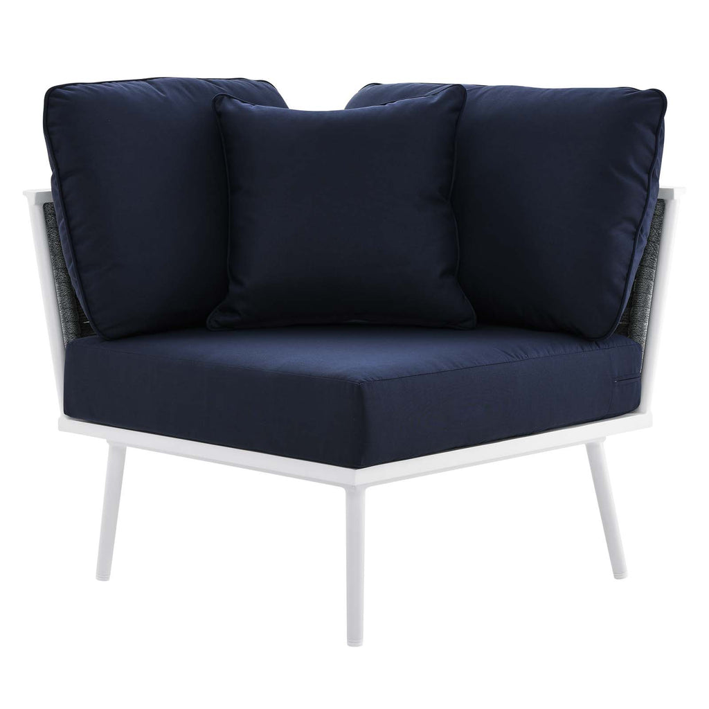 White Navy 9 Piece Aluminum Outdoor Sectional Sofa Set X231369