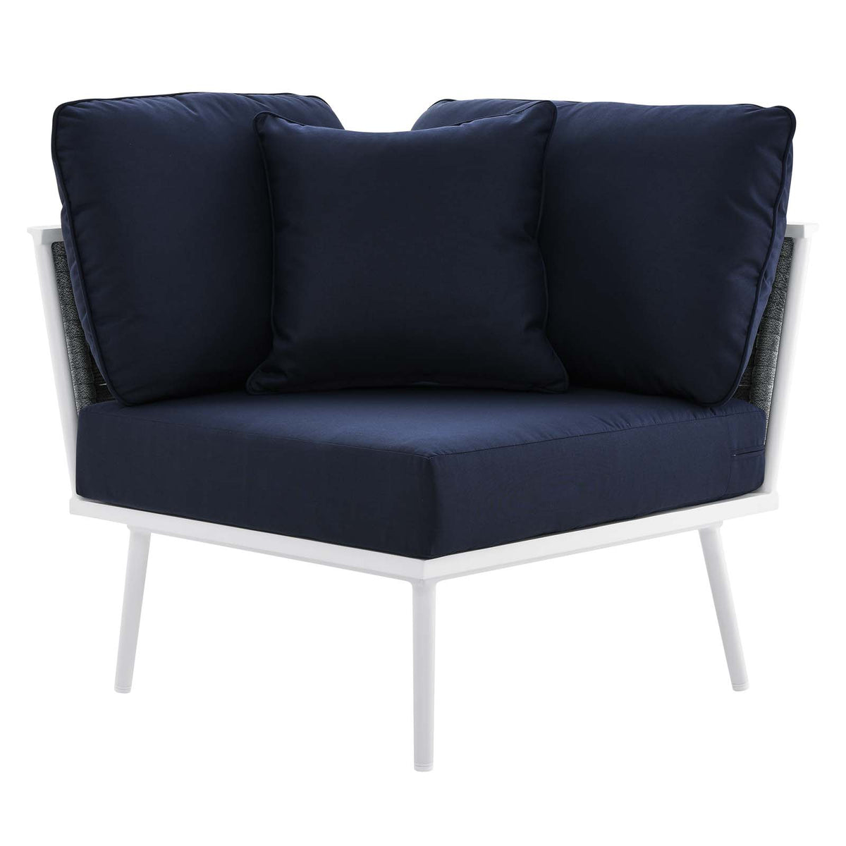 White Navy 9 Piece Aluminum Outdoor Sectional Sofa Set X231369