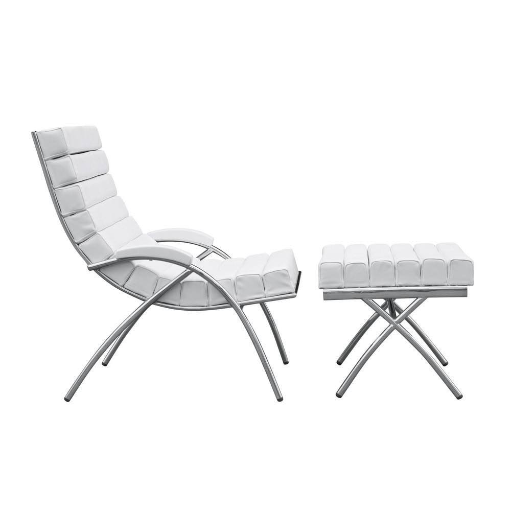 White Chair and Ottoman H1165
