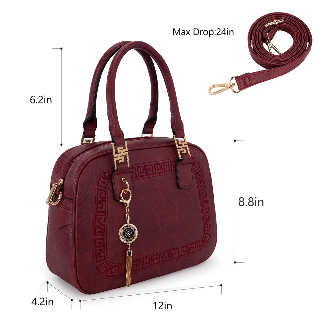 Small Top Handle Purse Crossbody Satchel Handbag Barrel Bag E756