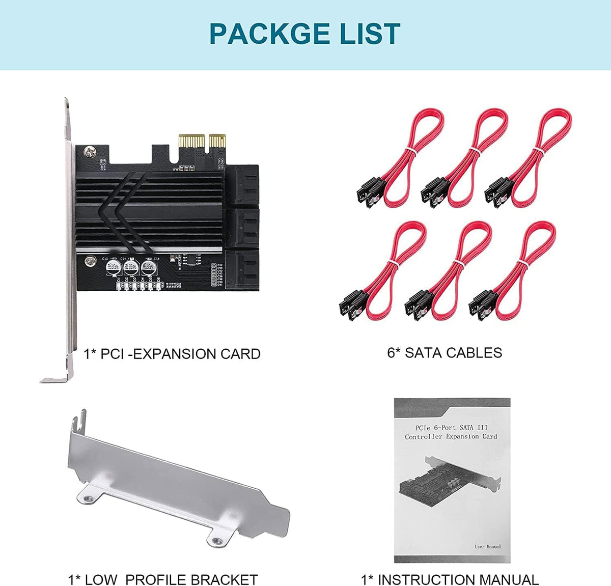 6 Port SATA III PCIe Controller Card V234