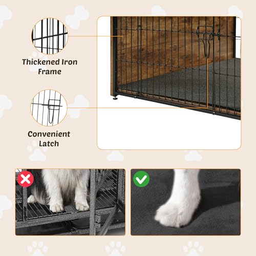Wooden Dog Crate End Table with Dual Doors, 27 Inch N727803