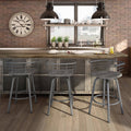 Swivel Metal Counter Stool with Distressed Wood Seat T300