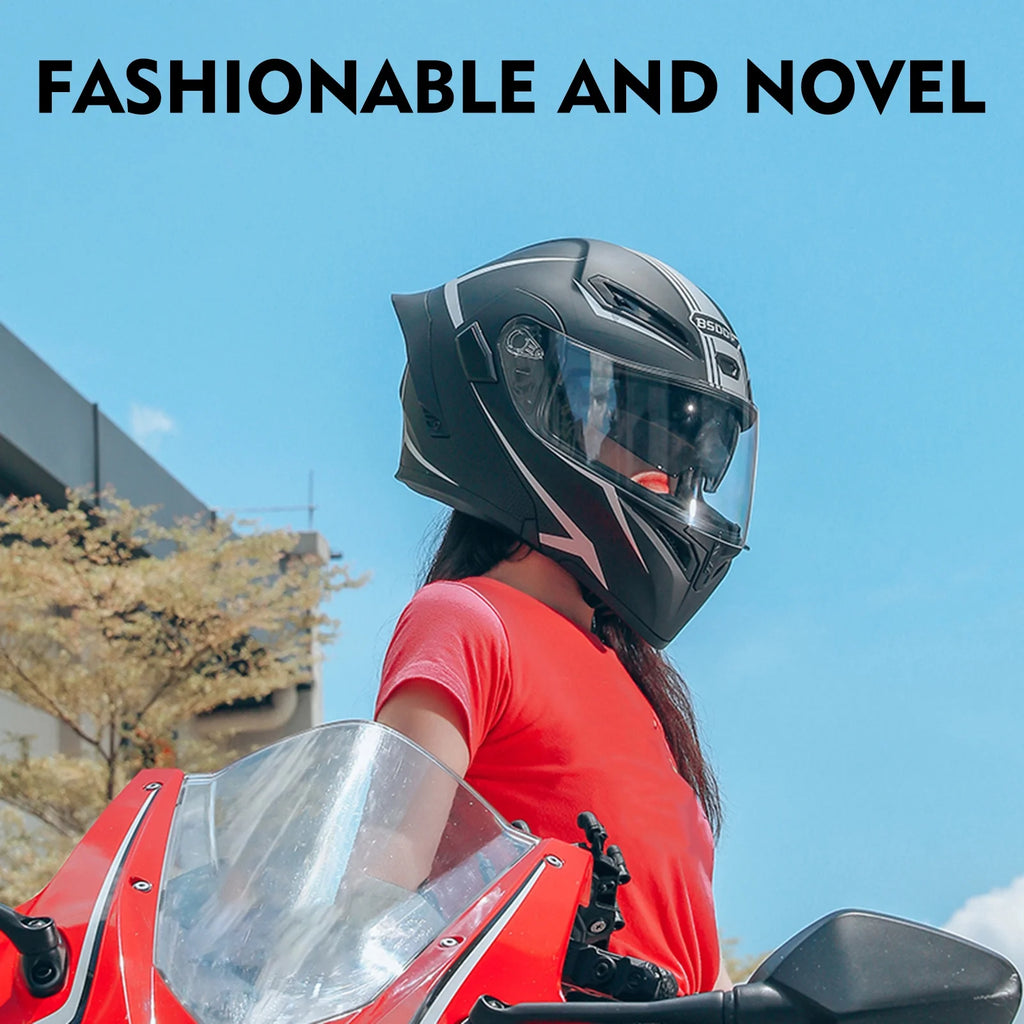 Motorcycle Dual Visor Flip up Full Face Helmet L27759