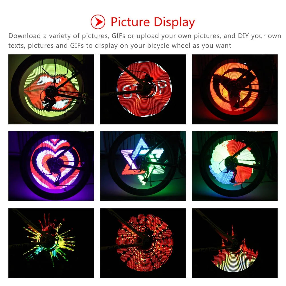 Rechargeable 64 LEDs Bike Spoke Wheel Lamp V6936