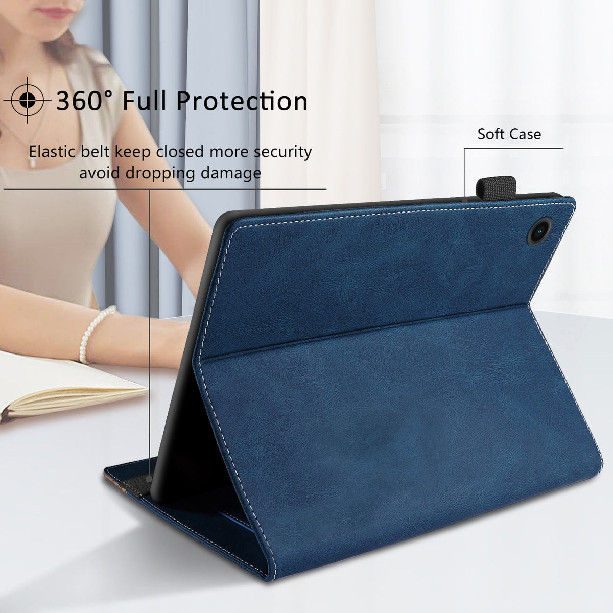 Blue PU Leather Magnetic Flip Stand Case for Samsung Galaxy Tab A8 10.5 Inch L588
