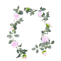 Light Pink Artificial Eucalyptus Rose Garland W5720