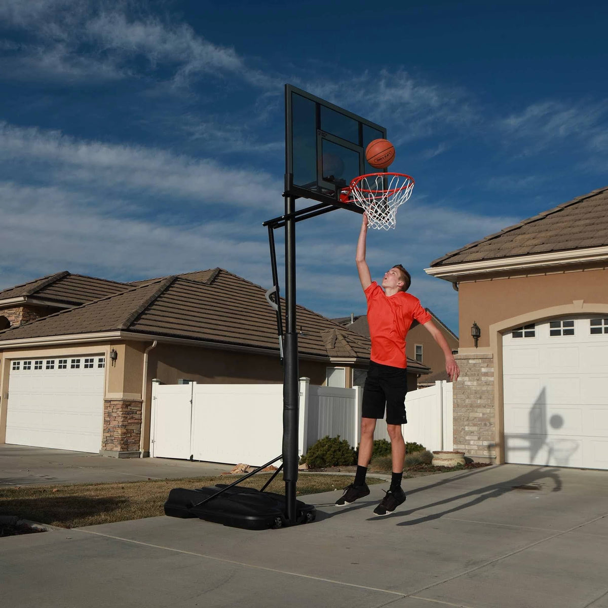 Adjustable Portable Basketball Hoop 52-inch Polycarbonate T482