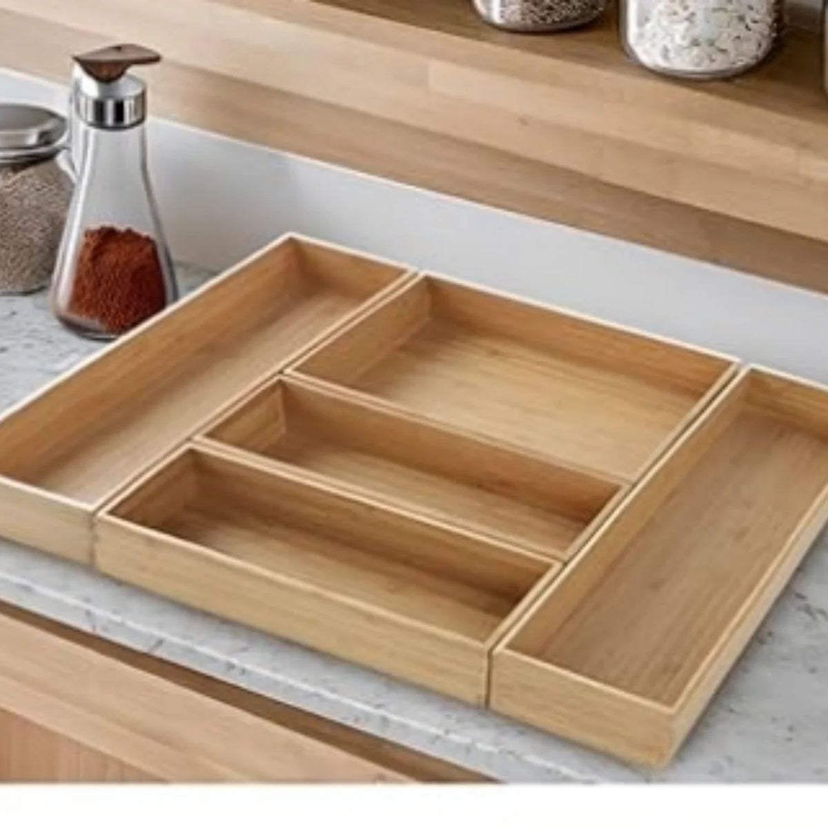 Bamboo Drawer Organizer Set of 5 M975031