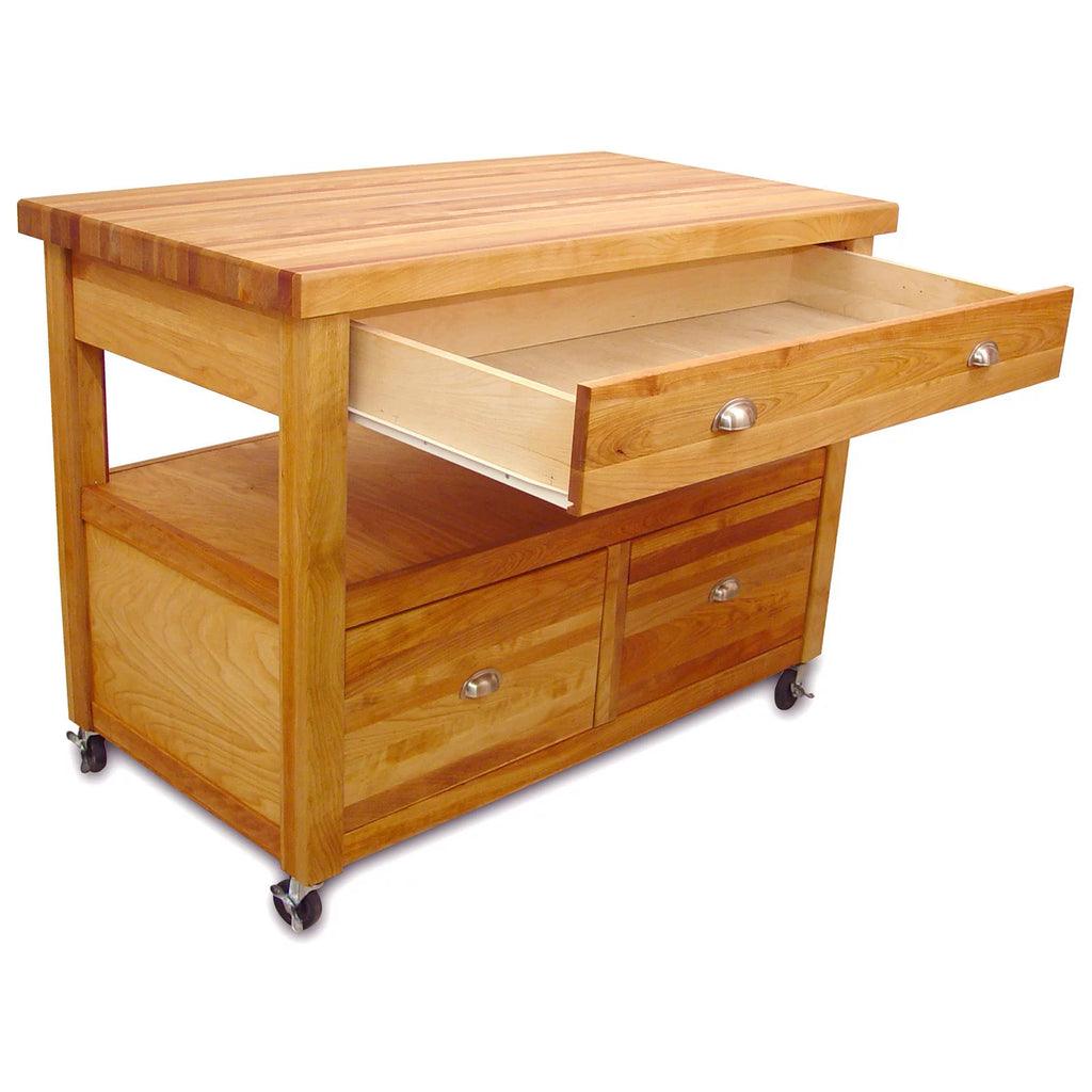 Natural Butcher Block Island Workcenter J981769