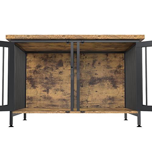 Black Double Dog Crate with Divider U936