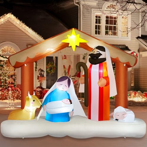 14FT Giant Christmas Inflatables Santa Claus with Wreath Built-in LED Lights I83676