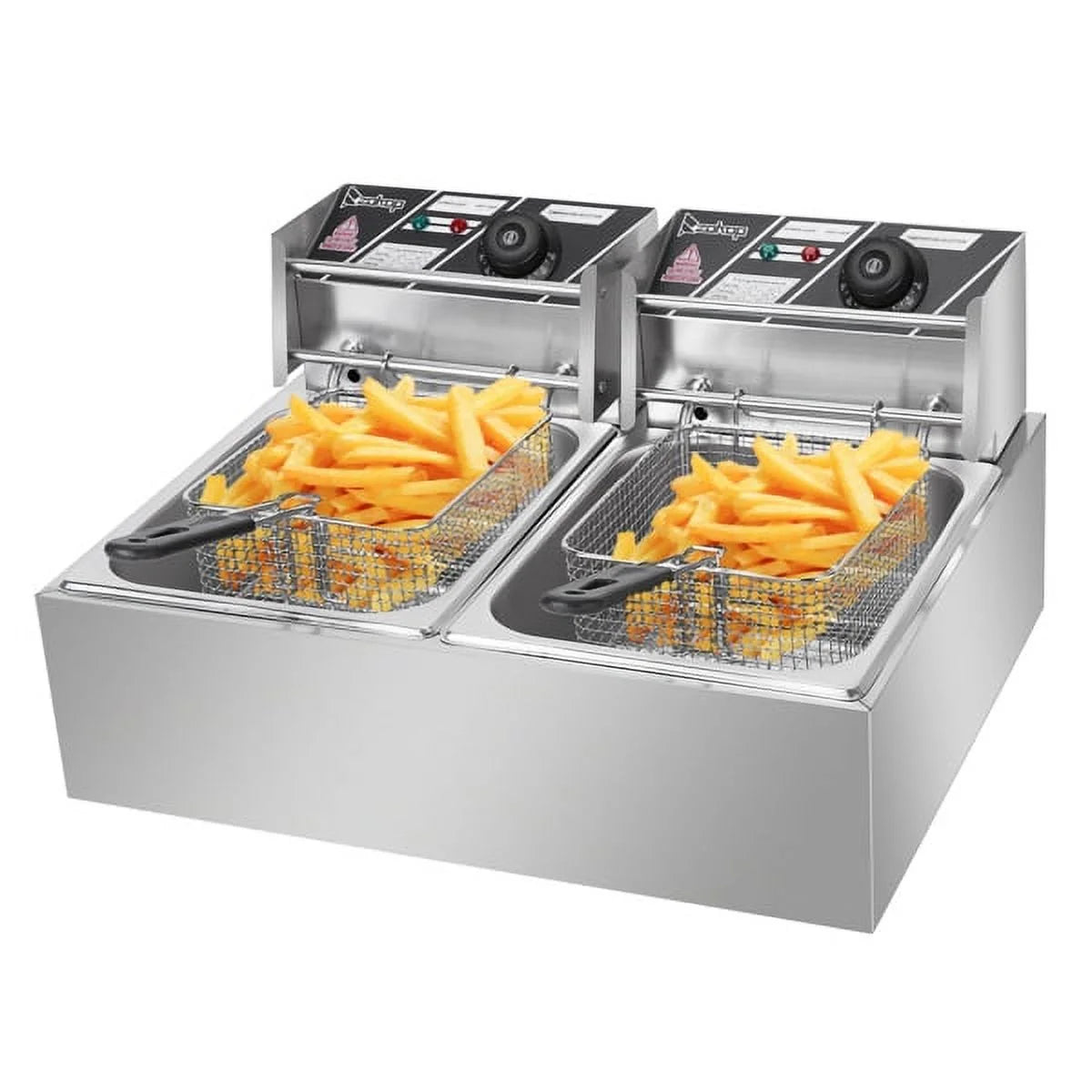 5000W 110V 12L Stainless Steel Double Cylinder Electric Fryer X585066