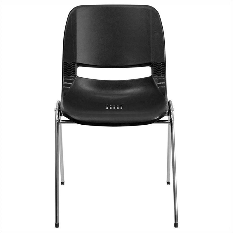 Ergonomic Shell Stacking Chair in Black G678708
