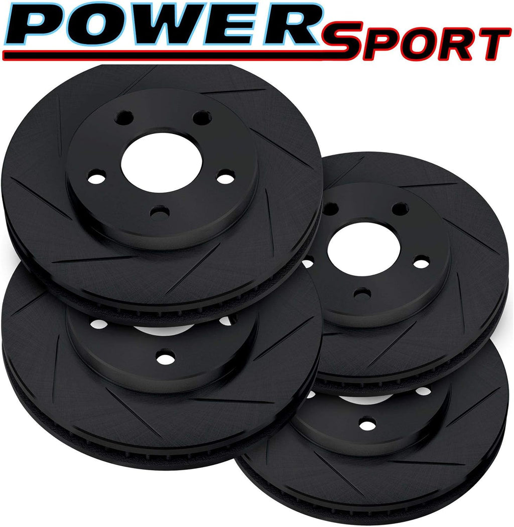 Black Zinc Slotted Brake Rotors A322