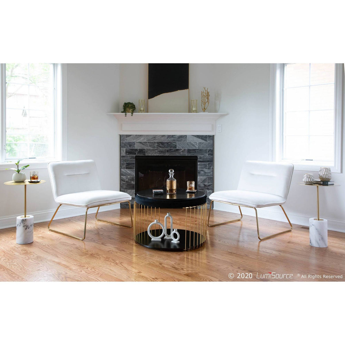 Cream Velvet Accent Chair M4903