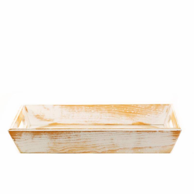 White Savon Violette Decorative Wood Tray N4858