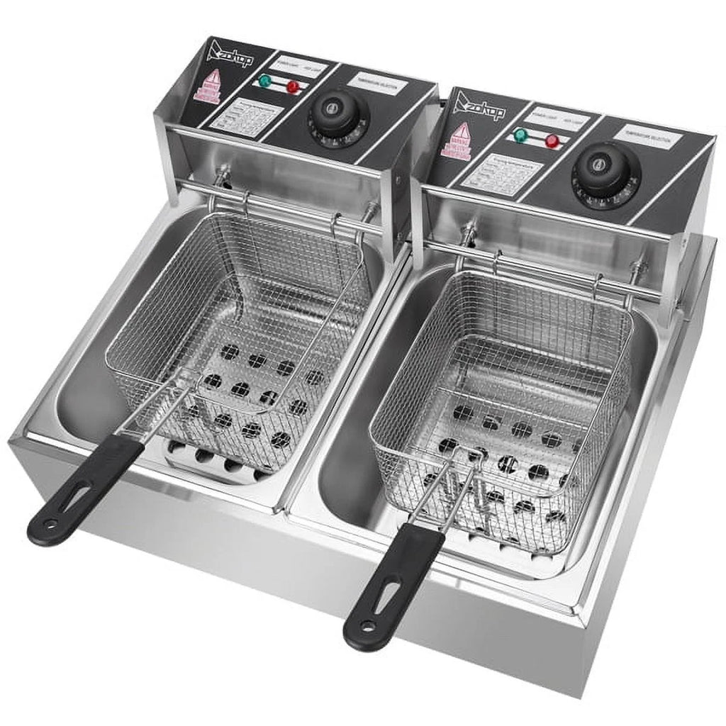 5000W 110V 12L Stainless Steel Double Cylinder Electric Fryer X585066