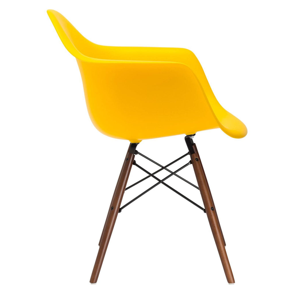 Yellow Arm Chair with Walnut Leg V1064