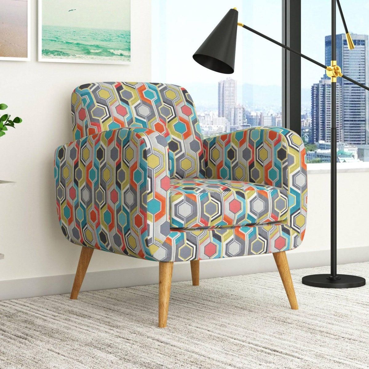 Charcoal Linen Armchair X673