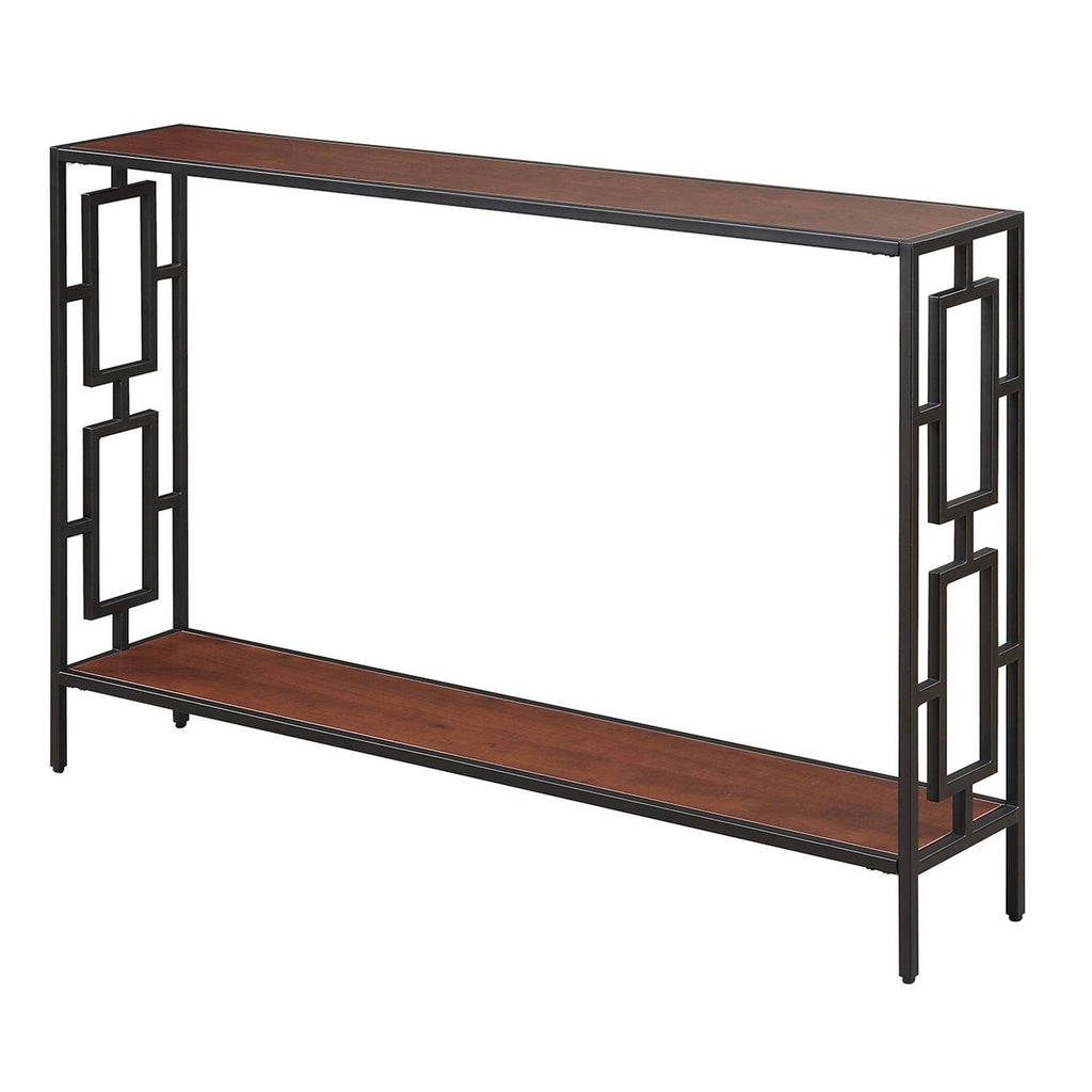 Metal Console Table, Cherry/Black G423