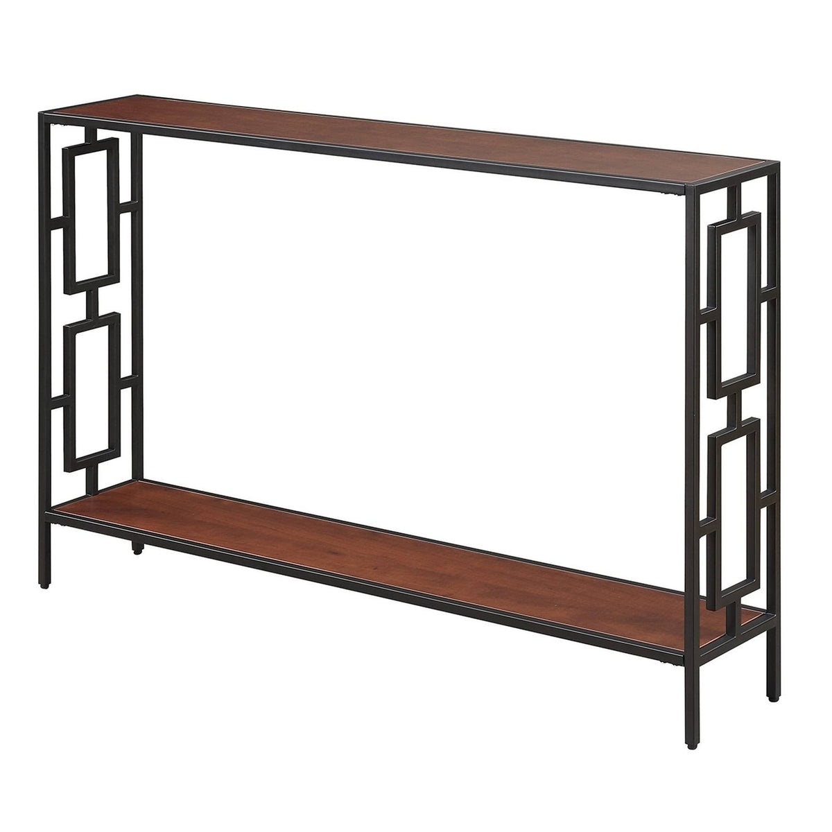 Metal Console Table, Cherry/Black G423
