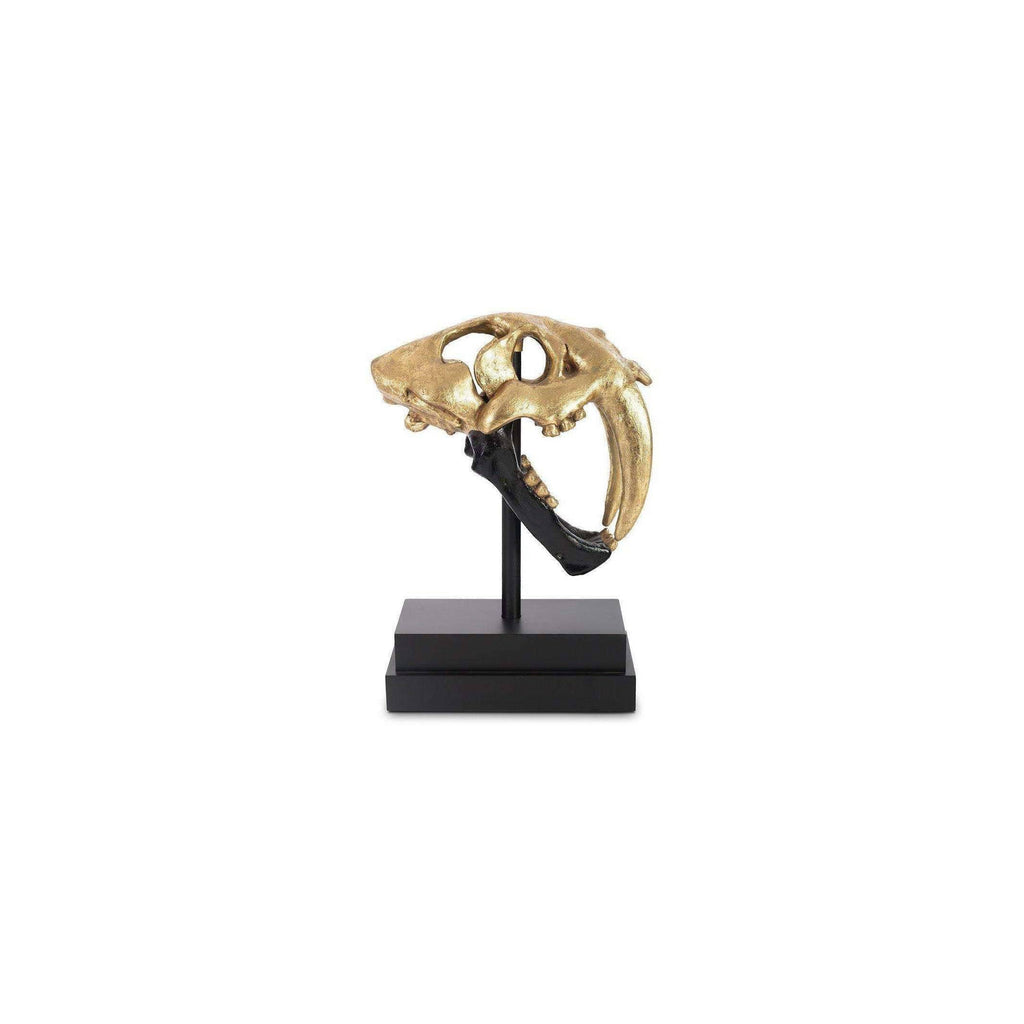 Black Gold Leaf Tiger Skull X157003
