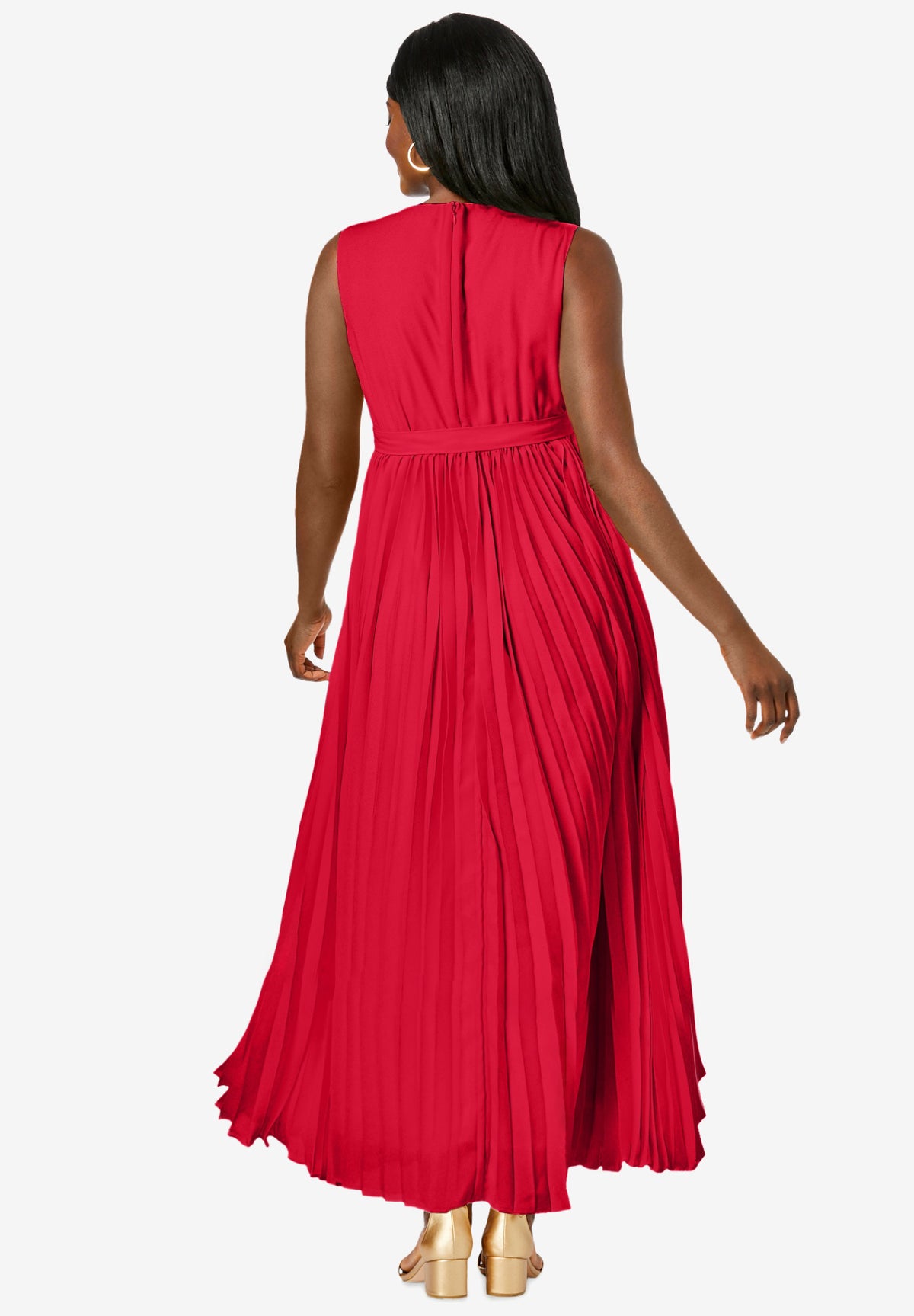 Plus Size Pleated Maxi Dress O52809