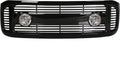 Glossy Black Front Hood Bumper Grille Grill ABS with Fog Lights E938